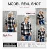 image:imageDokotoo Womens Basic Casual V Neck Plaid Print Cuffed Long Sleeve Work Tops Blouses Shirts S2XLGray