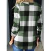 image:imageDokotoo Womens Basic Casual V Neck Plaid Print Cuffed Long Sleeve Work Tops Blouses Shirts S2XLGreen 2