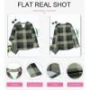 image:imageDokotoo Womens Basic Casual V Neck Plaid Print Cuffed Long Sleeve Work Tops Blouses Shirts S2XLGreen 3