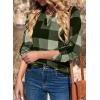 image:imageDokotoo Womens Basic Casual V Neck Plaid Print Cuffed Long Sleeve Work Tops Blouses Shirts S2XLGreen 3