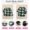 image:imageDokotoo Womens Basic Casual V Neck Plaid Print Cuffed Long Sleeve Work Tops Blouses Shirts S2XLGreen