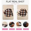 image:imageDokotoo Womens Basic Casual V Neck Plaid Print Cuffed Long Sleeve Work Tops Blouses Shirts S2XLOrange