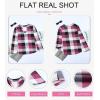 image:imageDokotoo Womens Basic Casual V Neck Plaid Print Cuffed Long Sleeve Work Tops Blouses Shirts S2XLPink