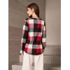 image:imageDokotoo Womens Basic Casual V Neck Plaid Print Cuffed Long Sleeve Work Tops Blouses Shirts S2XLRed
