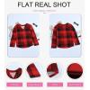 image:imageDokotoo Womens Basic Casual V Neck Plaid Print Cuffed Long Sleeve Work Tops Blouses Shirts S2XLRed 2