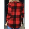 image:imageDokotoo Womens Basic Casual V Neck Plaid Print Cuffed Long Sleeve Work Tops Blouses Shirts S2XLRed 2