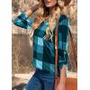 image:imageDokotoo Womens Basic Casual V Neck Plaid Print Cuffed Long Sleeve Work Tops Blouses Shirts S2XLSky Blue 2