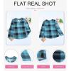 image:imageDokotoo Womens Basic Casual V Neck Plaid Print Cuffed Long Sleeve Work Tops Blouses Shirts S2XLSky Blue 2
