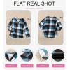 image:imageDokotoo Womens Basic Casual V Neck Plaid Print Cuffed Long Sleeve Work Tops Blouses Shirts S2XLSky Blue