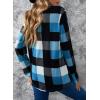 image:imageDokotoo Womens Basic Casual V Neck Plaid Print Cuffed Long Sleeve Work Tops Blouses Shirts S2XLSky Blue