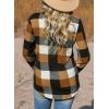 image:imageDokotoo Womens Basic Casual V Neck Plaid Print Cuffed Long Sleeve Work Tops Blouses Shirts S2XLYellow