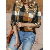 image:imageDokotoo Womens Basic Casual V Neck Plaid Print Cuffed Long Sleeve Work Tops Blouses Shirts S2XLYellow