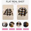 image:imageDokotoo Womens Basic Casual V Neck Plaid Print Cuffed Long Sleeve Work Tops Blouses Shirts S2XLYellow