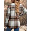 image:imageDokotoo Womens Basic Casual V Neck Plaid Print Cuffed Long Sleeve Work Tops Blouses Shirts S2XLZ Brown