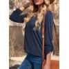 image:imageDokotoo Womens Basic Casual V Neck Plaid Print Cuffed Long Sleeve Work Tops Blouses Shirts S2XLZz Blue