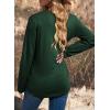 image:imageDokotoo Womens Basic Casual V Neck Plaid Print Cuffed Long Sleeve Work Tops Blouses Shirts S2XLZz Green