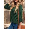 image:imageDokotoo Womens Basic Casual V Neck Plaid Print Cuffed Long Sleeve Work Tops Blouses Shirts S2XLZz Green