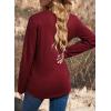 image:imageDokotoo Womens Basic Casual V Neck Plaid Print Cuffed Long Sleeve Work Tops Blouses Shirts S2XLZz Red