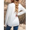 image:imageDokotoo Womens Basic Casual V Neck Plaid Print Cuffed Long Sleeve Work Tops Blouses Shirts S2XLZz White