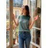image:imageDokotoo Womens Casual Color Block T Shirts Short Sleeve Loose Crewneck Knitted Tops 2026 Spring Summer TrendyAblue Green