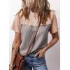 image:imageDokotoo Womens Casual Color Block T Shirts Short Sleeve Loose Crewneck Knitted Tops 2026 Spring Summer TrendyBgray