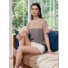 image:imageDokotoo Womens Casual Color Block T Shirts Short Sleeve Loose Crewneck Knitted Tops 2026 Spring Summer TrendyBgray