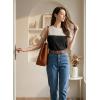 image:imageDokotoo Womens Casual Color Block T Shirts Short Sleeve Loose Crewneck Knitted Tops 2026 Spring Summer TrendyCarbon Grey
