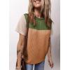 image:imageDokotoo Womens Casual Color Block T Shirts Short Sleeve Loose Crewneck Knitted Tops 2026 Spring Summer TrendyFern Green