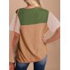 image:imageDokotoo Womens Casual Color Block T Shirts Short Sleeve Loose Crewneck Knitted Tops 2026 Spring Summer TrendyFern Green