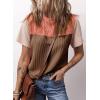 image:imageDokotoo Womens Casual Color Block T Shirts Short Sleeve Loose Crewneck Knitted Tops 2026 Spring Summer TrendyGold Flame