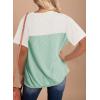 image:imageDokotoo Womens Casual Color Block T Shirts Short Sleeve Loose Crewneck Knitted Tops 2026 Spring Summer TrendyMint Green