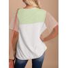 image:imageDokotoo Womens Casual Color Block T Shirts Short Sleeve Loose Crewneck Knitted Tops 2026 Spring Summer TrendyMoonlight Jade