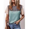 image:imageDokotoo Womens Casual Color Block T Shirts Short Sleeve Loose Crewneck Knitted Tops 2026 Spring Summer TrendyMyosotis
