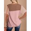 image:imageDokotoo Womens Casual Color Block T Shirts Short Sleeve Loose Crewneck Knitted Tops 2026 Spring Summer TrendySimply Taupe