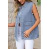 image:imageDokotoo Womens Casual Denim Vest Sleeveless Jacket Vest with PocketsBlue