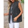 image:imageDokotoo Womens Casual Denim Vest Sleeveless Jacket Vest with PocketsDark Grey