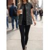 image:imageDokotoo Womens Casual Denim Vest Sleeveless Jacket Vest with PocketsDark Grey