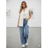 image:imageDokotoo Womens Casual Denim Vest Sleeveless Jacket Vest with PocketsWhite