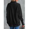 image:imageDokotoo Womens Casual Oversized Half Zip Sweatshirts Long Sleeve Solid Color Pullover Jackets with PocketsBblack
