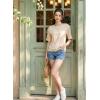 image:imageDokotoo Womens Casual Summer Tops Crew Neck Short Sleeve Drawstring T Shirts Basic Tee Tunic BlousesBeige