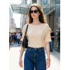 image:imageDokotoo Womens Casual Summer Tops Crew Neck Short Sleeve Drawstring T Shirts Basic Tee Tunic BlousesBeige