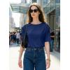 image:imageDokotoo Womens Casual Summer Tops Crew Neck Short Sleeve Drawstring T Shirts Basic Tee Tunic BlousesBlue
