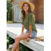image:imageDokotoo Womens Casual Summer Tops Crew Neck Short Sleeve Drawstring T Shirts Basic Tee Tunic BlousesGreen