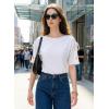image:imageDokotoo Womens Casual Summer Tops Crew Neck Short Sleeve Drawstring T Shirts Basic Tee Tunic BlousesWhite