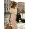 image:imageDokotoo Womens Casual V Neck Short Sleeve Button Down Shirts Business Casual Work Boho Tops BlousesBeige