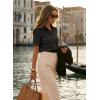 image:imageDokotoo Womens Casual V Neck Short Sleeve Button Down Shirts Business Casual Work Boho Tops BlousesBlack