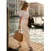 image:imageDokotoo Womens Casual V Neck Short Sleeve Button Down Shirts Business Casual Work Boho Tops BlousesWhite
