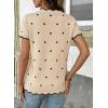 image:imageDokotoo Womens Casual V Neck Short Sleeve Sweater Ribbed Knit Lightweight Sweaters Tops Fashion Clothing OutfitsApricot 6