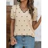 image:imageDokotoo Womens Casual V Neck Short Sleeve Sweater Ribbed Knit Lightweight Sweaters Tops Fashion Clothing OutfitsApricot 6