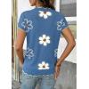image:imageDokotoo Womens Casual V Neck Short Sleeve Sweater Ribbed Knit Lightweight Sweaters Tops Fashion Clothing OutfitsAshleigh Blue